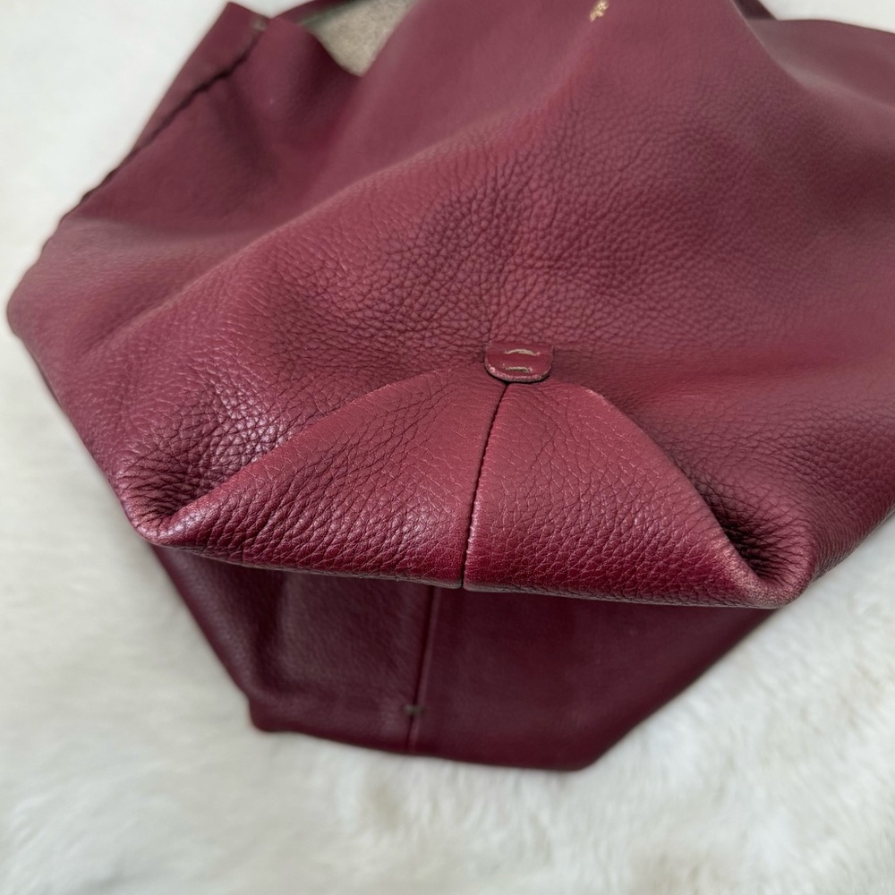 Henry Beguelin Canotta Happy Chianti Cervo Tassel Tie Large Hobo Bag Burgundy - Picture 10 of 14